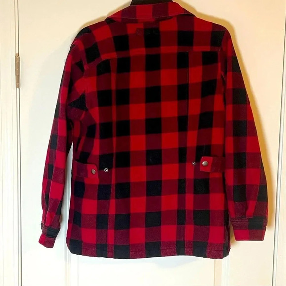 Duluth Trading Flapjack Red Plaid Flannel Snap Front Quilted Shirt Jacket Small - Picture 2 of 4